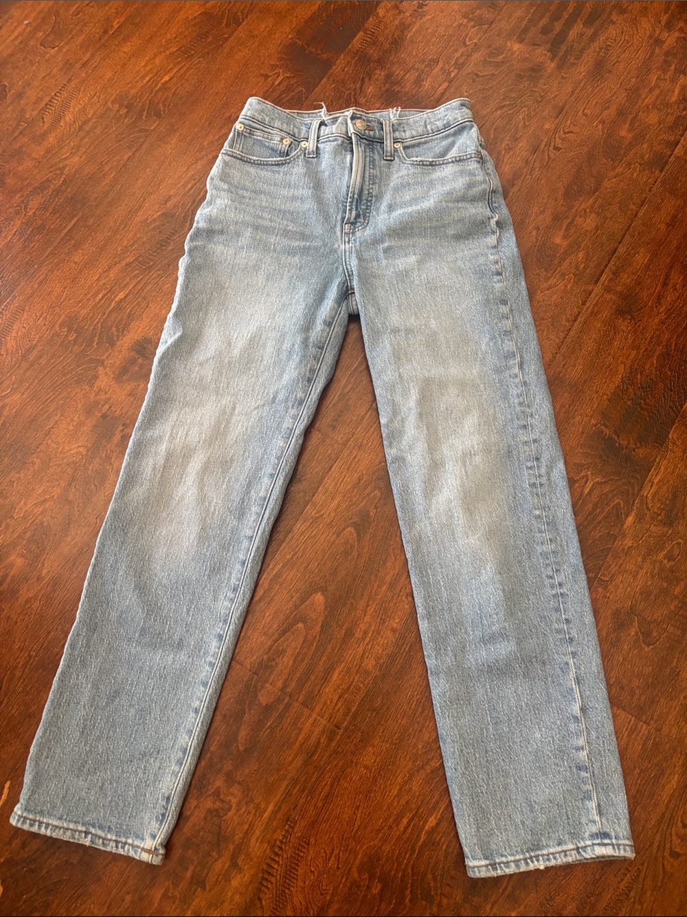 Madewell Light Wash Straight Leg Jeans- Please see call out in pictures